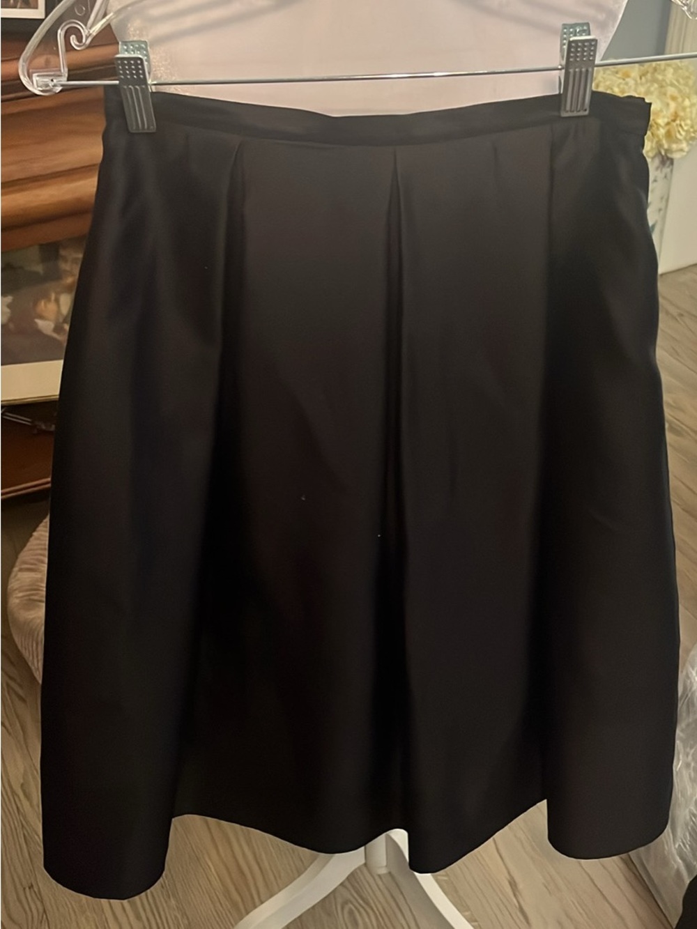 Talbots Black A-Line Skirt with Subtle Pleats